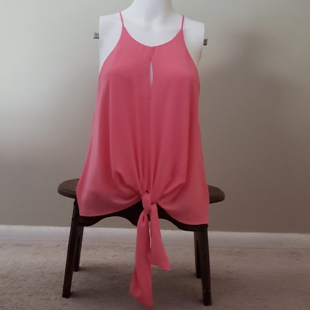 Express Tie Hem High Neck Tank